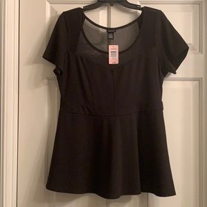Torrid peplum top, black size 1